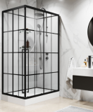 Кабина душевая  Niagara Standart ST120/80/15QR/KL/BKT (120х80х225) поддон низкий(15см),черный,стекло прозрачное,3 места