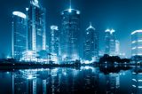 3D Фотообои "Неоновые огни ночного города" G017 на флиз.осн. (300см*240см) (Песок)