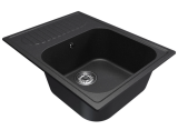 Мойка ML-GM18 КОМФОРТ с крылом, ультра-черная (344), 640*490*190мм