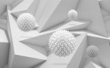 3D Фотообои "Колючие шары на объемном фоне " на флиз.осн. (300см*270см) (Песок)