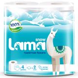 Бумага туалетная LAMA Snow 2сл белая, 17,5м, 125х95мм 4шт/4