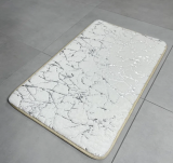 Коврик для ванной 50*80см, MARBLE белый с серебром