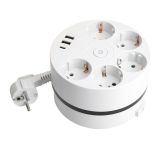 Удлинитель5-местный c/з , 3x1мм2, 2.5м, 250В, 16А, 2USB A + C 5V 3,1А  белый