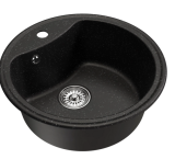 Мойкa ML-GM09 КОМФОРТ круглая, черная (308), 510 мм (глуб. чаши 190)