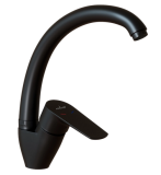 Смеситель для кухни 35k MIXLINE ML14-031BL высокий излив б/отв боковая п/гайку Черный (без подводки)