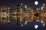 3D Фотообои "Луна над ночным городом" G006 на флиз.осн. (300см*270см) (Песок)