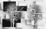 3D Фотообои "Деревья в стиле модерн" на флиз.осн. (300*270 см) (Песок)