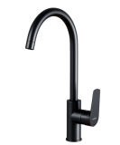 Смеситель для кухни 35k MIXLINE МЛ14-032(ML14-032BL) выс.излив б/отв бок.п/гайку Черный (без подводки)