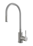 Смеситель для кухни 35k MIXLINE MLSS-0325 Серый гибкий силиконовый излив, п/гайку Сатин