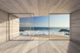 3D Фотообои "Вид из окна на прибой" на флиз.осн. (300*270 см) (Песок) Р