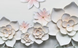3D Фотообои "Керамические цветы" на флиз.осн. (300см*270см) (Песок)