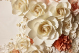 3D Фотообои "Бумажные цветы" на флиз.осн. (300см*240см) (Песок)