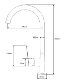 Смеситель для кухни CALC519B Черный Calcutta VODA	