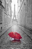 3D Фотообои PR006   "Дождь в Париже" на флиз.осн. (260см*250см) (Песок)